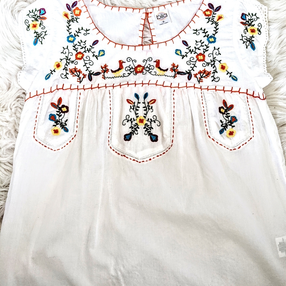 🔴SOLD🔴 Bila SMALL Peasant Blouse Embroidered Top - Picture 4 of 8